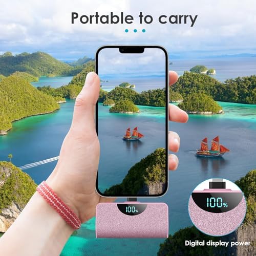 Ultra-Compact 5200 m Ah Power Bank for i Phone – 20 W PD Fast Charging Mini Portable Charger for i Phone 14 Pro Max/14/13/12/11/XR/X/8/7/6/SE – Lightweight Battery Pack with Intelligent Charging Technology for On-the-Go Power