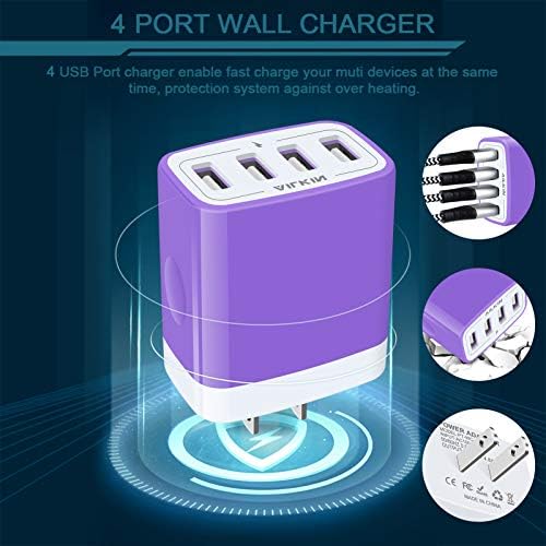 AILKIN 4.8 A Multi-Port USB Wall Charger – Ultimate Fast Charging Station for i Phone 15/14/SE/13/12/11 Pro Max & Samsung S23/S22 – Compact Power Hub with Built-in Safety Features for Home, Office & Travel