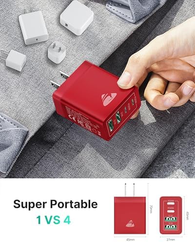 Aiminu 40 W 4-Port USB C Wall Charger Block 3-Pack – Efficient PD Fast Charging Solution for i Phone 15/14/13/12/11/Pro Max, i Pad & Android Devices – Ideal for Home, Travel, and Multi-Device Power Needs