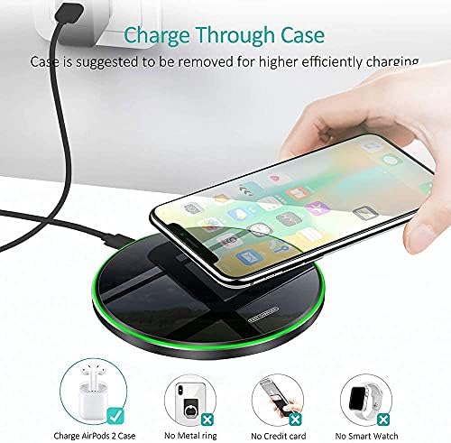 Ultra-Fast 30 W Wireless Charging Pad – Qi-Compatible Charger for Galaxy S24/S23/S22/S21/S20/S10 & i Phone 16/15/14/13/12/11 Series – Sleek, Safe, & Non-Slip Design for Home and Office Use – Effortless Device Powering with Intelligent Temperature Control