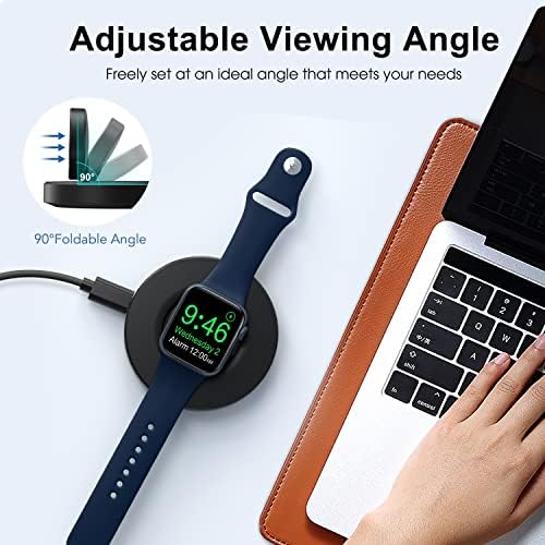 Sleek Sky Blue Portable Magnetic Charging Dock for Apple Watch – Fast Wireless Charger with Nightstand Mode, Compatible with Series 10, 9, 8, 7, SE, 6, 5, 4, 3, 2, Ultra 2 – Travel-Friendly Design with Premium Charging Cable for Effortless Power and Style