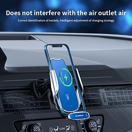Fast Charging Wireless Car Charger Mount with Auto-Clamping Technology – 15 W Intelligent Induction Holder for All Android Smartphones (Elegant Blue) – Versatile, Secure, and User-Friendly Car Accessory for Effortless Navigation and Connectivity