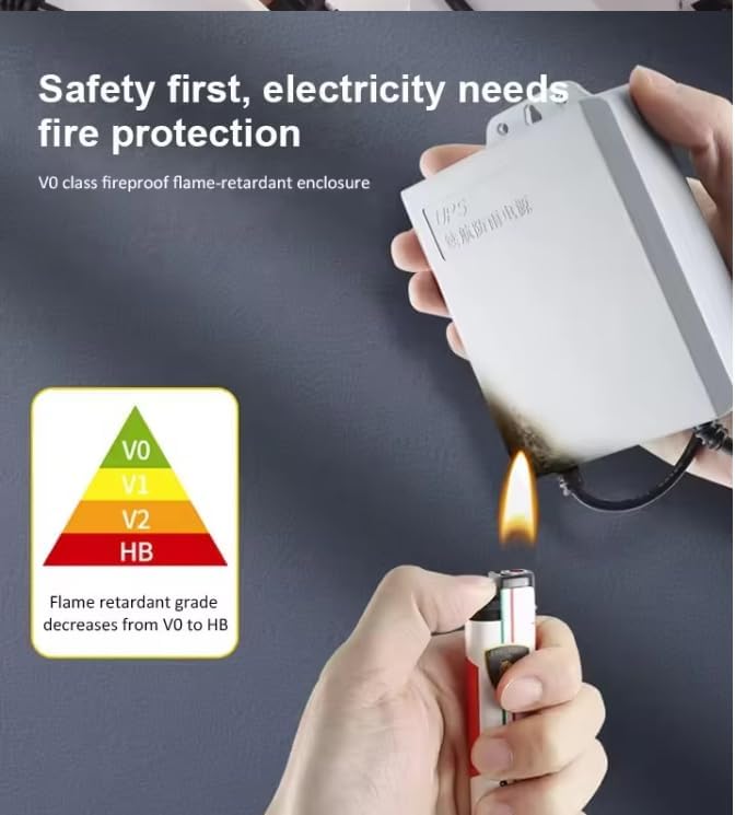 Xdorra 12 V Mini UPS Power Bank – 5400 m Ah Rechargeable Battery for Uninterrupted Home Connectivity & Security, Ideal Backup for Modems, Routers, CCTV Cameras, and Lighting Systems – Compact Design with 2.5 m Cable for Versatile Use and Enhanced Device Compatibility