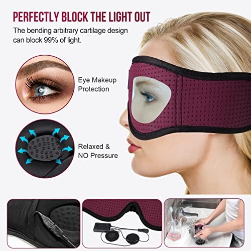 Transform Your Sleep Experience with the MUSICOZY Bluetooth Sleep Mask – Premium Wireless Eye Cover Featuring Built-In Earbuds for Ultimate Comfort, Perfect for Side Sleepers, Office Relaxation, and Travel – Advanced Bluetooth 5.4 Connectivity for Effortless Pairing and High-Quality Sound, Ideal Tech Gift for Anyone Seeking Restful Slumber.
