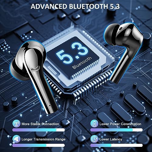 Premium Bluetooth 5.3 Wireless Earbuds – High-Fidelity Stereo Sound with Advanced ENC Noise Reduction Mic, IPX7 Waterproof Design, Ergonomic Comfort & LED Charging Case – Perfect for Sports, Work, and Daily Use