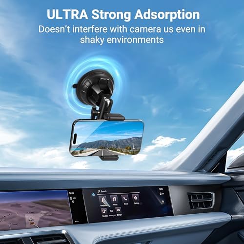 Premium Heavy-Duty Suction Cup Mount for Go Pro Hero 13 & 12 | Versatile Quick Release Action Camera Holder for DJI Osmo Action 5 Pro & Insta360 X5 | Unmatched Stability for Adventure Filming & Road Trips | Secure Car and Surface Attachment for Ultimate Performance | Ideal for Extreme Sports & Everyday Use