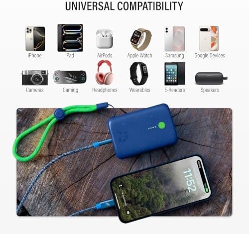 Ultimate Champ 10,000 m Ah Portable Charger – Dual USB-C Power Bank with 20 W Fast Charging for i Phone, Laptops, Tablets & More – Travel Essential with Included Cable for Enhanced Device Compatibility and Performance