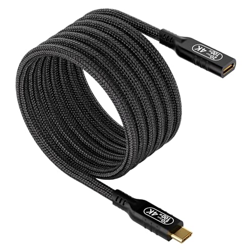10 ft USB C Extension Cable – High-Speed 20 Gbps Data Transfer, 4 K Video Support & 240 W Power Delivery – Ideal for Thunderbolt 3 Devices, Perfect for Home Office and Gaming Setup – Durable, Flexible Connectivity for Enhanced Performance