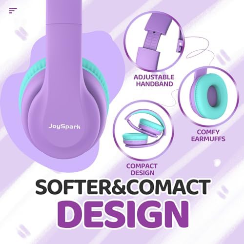 Kids Safe Sound Bluetooth Headphones – Lightweight Over-Ear Design with Volume Limiting (85/94 d B), 60-Hour Battery Life & Bluetooth 5.3, Built-in Microphone, Cozy Fit in Vibrant Blue – Ideal for Music, Audiobooks & Playtime with Enhanced Hearing Protection