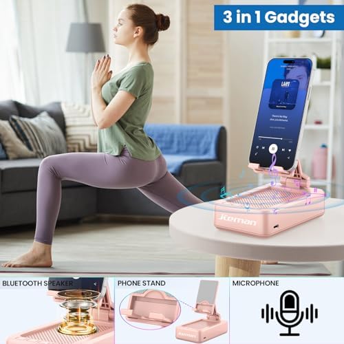 Transform Your Multimedia Experience with the JTEMAN Adjustable Tablet Stand Featuring Bluetooth Speakers – Versatile Kitchen Gadget and Perfect Gift for Him or Her – Wireless Charging Station for Phones and Tablets, Enhanced Compatibility for All Devices