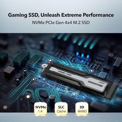 Elevate Your Gaming and Creative Potential with the Gigastone 500 GB M.2 NVMe SSD – Lightning-Fast PCIe Gen 4 Internal Solid State Drive for Seamless 3 D Rendering and 4 K/8 K Video Editing – Unmatched 5,000 MB/s Read Speeds for Gamers and Content Creators – Perfect Upgrade for PCs, Laptops, and PS5 with Enhanced Compatibility and Reliability