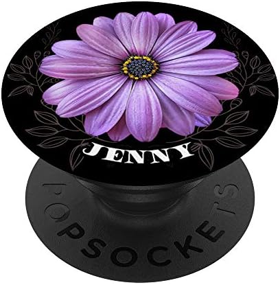 Jenny Name Daisy Flower Purple Floral Design – Jenny PopSockets PopGrip: Swappable Grip for Phones & Tablets – Enhanced Compatibility and Speed