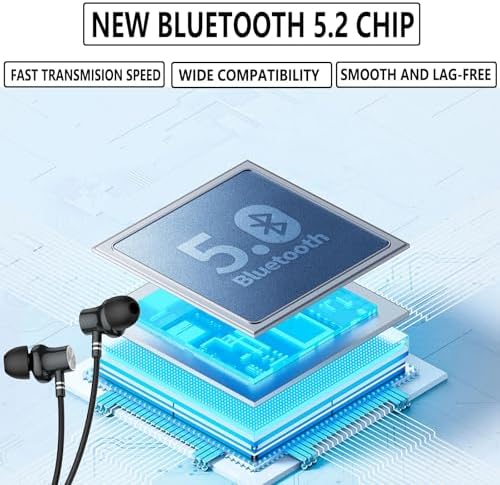 LANDIBO Bluetooth Neckband Earbuds – 35-Hour Battery Life, IPX7 Sweat-Resistant, Noise Cancelling Technology for Crystal Clear Sound – Ideal for Active Lifestyles and Hands-Free Communication – Enhanced Deep Bass Audio (Black) – Elevate Your Sound Experience