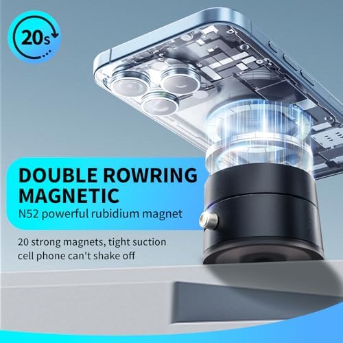 Woolcar Magnetic Phone Holder, Vacuum Mount, Innovative Toggle Design, Foldable Portable Vacuum Magnetic Cell Phone Holder – Enhanced Compatibility and Speed