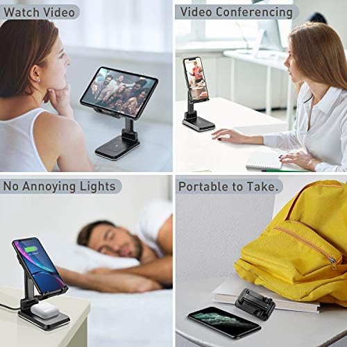 Revolutionary 2-in-1 Wireless Charging Station with Adjustable Stand – Fast, Efficient Charging for i Phone 16, 15, 14, 13, 12 Pro Max & Samsung S23, S22 – Sleek, Space-Saving Design for Effortless Workspace Organization and Enhanced Device Usability