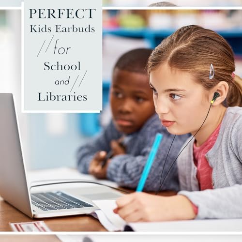 Kanayu 100-Pack Classroom Wired Earbuds – High-Quality Red Headphones with 3.5 mm Jack for Enhanced Learning Experiences, Individually Packaged for Hygiene and Easy Distribution, Ideal for Focused Listening in Libraries and Classrooms, Distraction-Free Design Without Microphone
