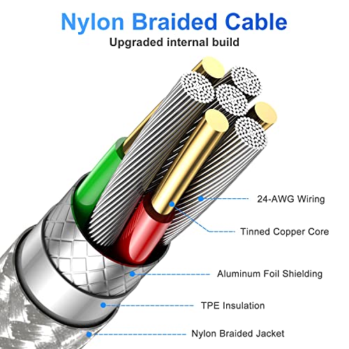 Ultimate i Phone Charger Cord Set – 4 Pack (1.5/3/6/6 FT) | MFi Certified Lightning Cables for Fast Charging | Compatible with i Phone 13, 12 Pro Max, Mini, 11 Pro, XS, XR, X, 8, 7 Plus, 6 s, 6 SE (2020), i Pad, i Pod | Durable Nylon Braided Design for Tangle-Free Convenience | Elevate Your Charging Experience with Enhanced Compatibility and Speed