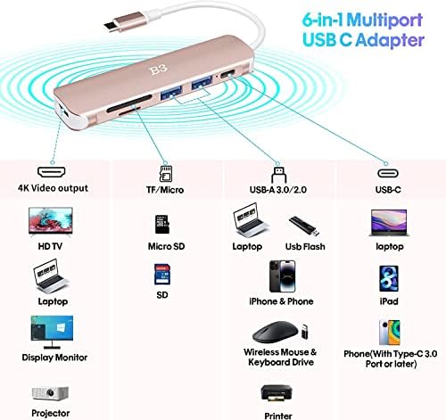 Maximize Your Device Connectivity with Our 7-in-1 USB C Hub to HDMI Adapter – High-Speed Multi-Port Dongle for Mac Book Pro, i Pad Pro, Surface & More – 4 K HDMI Output, 100 W Power Delivery, USB 3.0/2.0, SD/TF Card Readers for Effortless Data Transfer and Enhanced Productivity – Ideal for Professionals & Creatives Seeking Reliable Performance and Seamless Multi-Device Integration