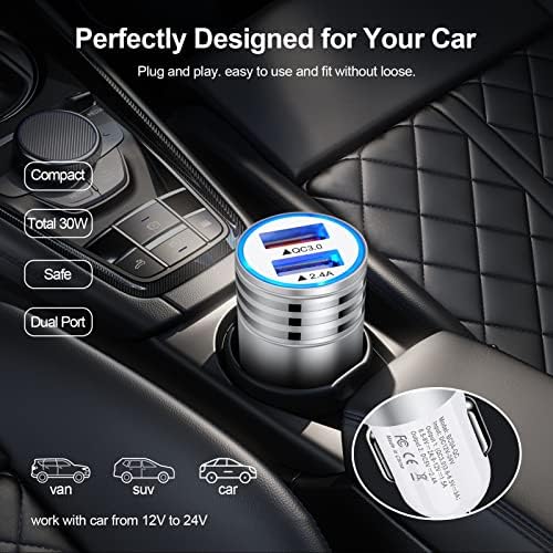 Ultra-Fast Android C Type USB C Car Charger for Samsung Galaxy S25 Ultra – 3.4 A Quick Charge Adapter with 3 FT Coiled Cable for Seamless Connectivity on the Go – Compact, Durable, and Perfect for Road Trips and Daily Commutes