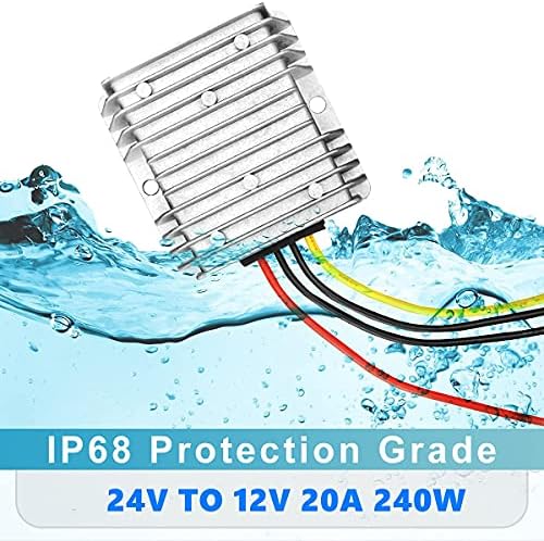 High-Efficiency 30 A Waterproof DC 24 V to 12 V Power Converter – 360 W Buck Supply for Golf Carts & Club Cars with Superior Compatibility and Streamlined Performance Solutions