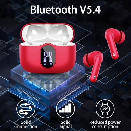 Advanced Bluetooth 5.4 Wireless Earbuds with IP7 Waterproofing and Noise-Canceling Microphone – 36 Hours Playtime for Immersive Stereo Sound During Sports, Travel, and Daily Commutes – Ultimate Comfort and Durability for Active Lifestyles and Music Enthusiasts