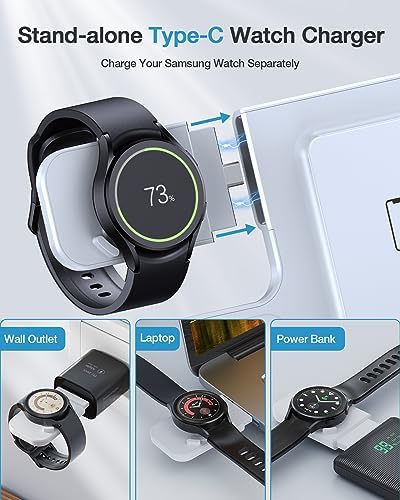 Elevate Your Charging Experience with the LK 3-in-1 Wireless Charger – Fast Charging Station for Samsung Galaxy Devices, Compatible with Galaxy Watch Ultra/7/6/5 Pro, S24 Ultra/S23/S22/S21, Z Fold/Flip 6/5/4/3, and Galaxy Buds (Black) – Compact Design with Enhanced Safety Features and LED Indicators for Seamless Power Management