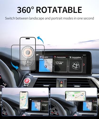 Wireless Charging car Phone Holder for BMW X3 2018-2021/BMW X4 2019-2021 Accessories 10.25/10.3-inch Screen Fixed Clip,360° Rotation car Phone Mount Compatible with MagSafe – Enhanced Compatibility and Speed