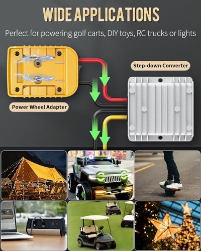 Vibit 20 V to 12 V High-Efficiency DC Power Adapter | Versatile 180 W Buck Converter for RC Vehicles, Golf Carts, and DIY Projects | Built-in Switch for Optimal Energy Management and Universal Device Compatibility