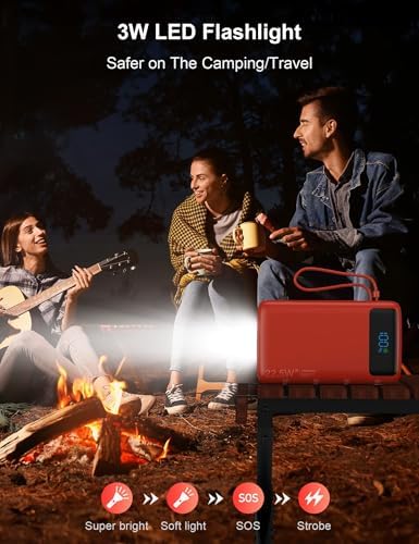 High-Capacity 27000 m Ah Portable Power Bank with Built-In Cable for i Phone 15/16 Series – Fast-Charging USB-C Battery Pack, LED Display for On-the-Go Charging, Reliable Travel Companion for All Smartphones