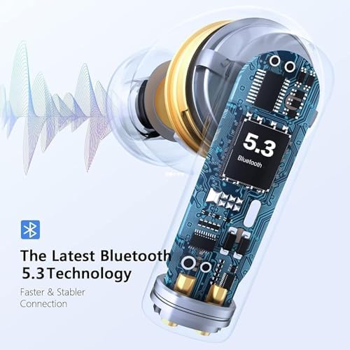 Premium Waterproof Bluetooth 5.0 Wireless Earbuds – Superior High-Fidelity Audio, Touch Control for Effortless Use, Built-In Microphone for Crystal Clear Calls – Perfect for Active Lifestyles and Seamless Compatibility with Android, Samsung, and Apple Devices