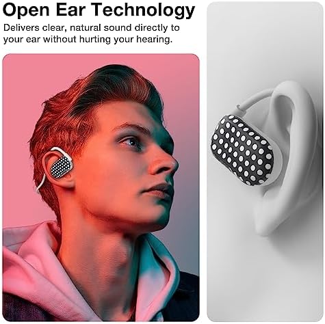 Purity Air Open Ear Headphones – Advanced True Air Conduction Wireless Bluetooth Earbuds with Dual Mic for Clear Calls – Ergonomic, Sweat-Resistant Design for Active Lifestyles – Compatible with i Phone & Android – Ultimate Comfort and Audio Awareness