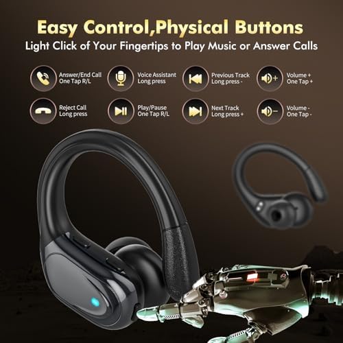 Revolutionary Bluetooth 5.3 Wireless Earbuds with Exceptional 80-Hour Playtime – IPX7 Waterproof Sport Headphones Engineered for Ultimate Noise Isolation and Secure Comfort – Ideal for Gym Enthusiasts and Outdoor Explorers – Striking Red Design – Unmatched Audio Performance for Active Lifestyles