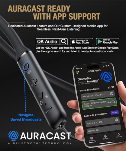 Home Spot JY300 Wireless Neckband Headphones – Elevate Your Audio Experience with 40-Hour Battery Life, Advanced apt X HD & LC3 Support, and Auracast Multi-Device Connectivity – Ideal for Gaming, Fitness, and Daily Commutes – Ergonomic Design for Ultimate Comfort and Premium Sound Quality