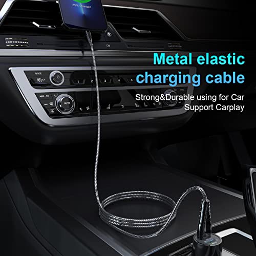 Durable MTAKYI 6.6 Ft Metal Braided i Phone Charger Cable – MFi Certified Lightning USB Cord for Fast Charging & Data Syncing, Chew-Proof Design Perfect for i Phone Models 13/12/11/X/Max/8/7/Plus & i Pads – 2 Pack for Unmatched Performance and Reliability