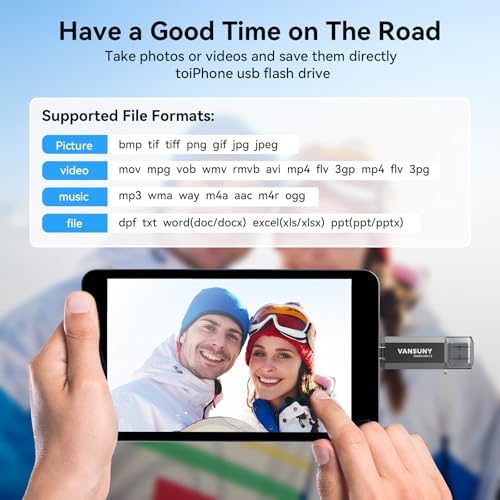 Vansuny 256 GB Dual Type C USB Flash Drive – Versatile OTG Memory Stick for Android, PC & Tablet – High-Speed USB 3.0 Data Transfer with Keychain Attachment – Ideal Solution for Photos, Videos & Document Storage
