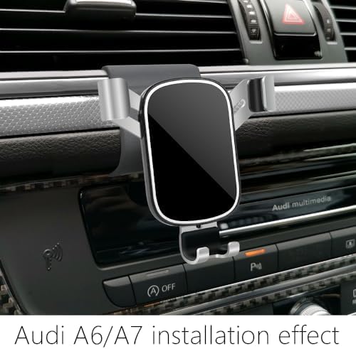LUNQIN Premium Car Phone Holder for Audi A6, A7, S6, S7, RS6, RS7 (2019-2025) – Ultimate Smartphone Mount with 360-Degree Rotation, Integrated Charging & Enhanced Compatibility for Navigation & Hands-Free Use – Elevate Your Driving Experience with Luxurious Design & Long-Lasting Durability