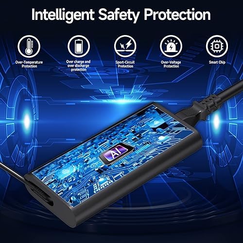 90 W USB-C Power Adapter for Dell XPS & Latitude Laptops – Fast Charging, Universal Compatibility with 2-in-1 Design for Ultimate Portability – Ideal for XPS 13, 15, 17, Latitude 3000, 5000, 7000, 9000 Series – Reliable AC Adapter with Multi-Protection Safety Features – Compact and Lightweight for Travel and Everyday Use – Perfect Charging Solution for Professionals and Students on the Go