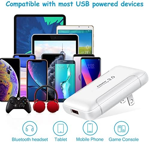Costyle 3-Pack Flat USB Wall Charger – 18 W Quick Charge 3.0 Adapter, Slim Foldable Design for Samsung Galaxy S20, S10, S9, A54, A53, A14, Note 10 & 20 – Ultimate Portability and Enhanced Compatibility for Fast Charging Anywhere