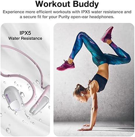 Purity Air Open Ear Headphones – Advanced True Air Conduction Wireless Bluetooth Earbuds with Dual Mic for Clear Calls – Ergonomic, Sweat-Resistant Design for Active Lifestyles – Compatible with i Phone & Android – Ultimate Comfort and Audio Awareness