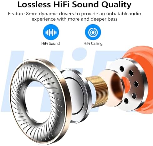 Kurdene Bluetooth 5.3 Wireless Earbuds – Featherweight Sports Earphones Delivering Rich Deep Bass and Crystal-Clear Call Clarity – Chic Light Blue In-Ear Headphones for Ultimate Comfort During Workouts and Daily Activities