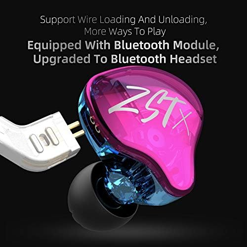 KZ ZST X Hybrid Dual Driver In-Ear Monitors – Premium Hi-Fi Stereo Earbuds with Detachable Cable for Audiophiles & Musicians, Ergonomic Design for Ultimate Comfort, Enhanced Audio Clarity & Precision, Lightweight & Portable for On-the-Go Listening in Cyan