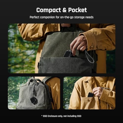 DOCKCASE Ultra-Fast M.2 2230 NVMe SSD Enclosure with Power Loss Protection – 10 Gbps USB-C 3.2 Gen2, Secure Installation with 1/4″ Screw Hole, Enhanced Compatibility for M-Key and B+M Key Drives, Ideal for Professionals and Tech Enthusiasts