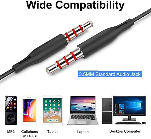 High-Performance Wired Earbuds with Microphone – 5-Pack Heavy Bass Headphones for Ultimate Sound Clarity | 3.5 mm Jack Earphones by Kirababy – Comfortable, Durable, and Versatile for Workouts, Commuting, and Home Use
