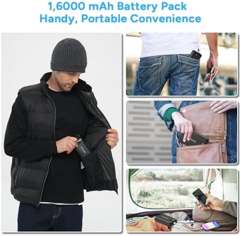 Dr.Prepare 16000 m Ah High-Capacity Portable Battery Pack with 7.4 V DC Output – Fast-Charging Power Bank for Heated Vests, Eye Masks, i Phones, i Pads & Desk Fans – Compact Design for Outdoor Adventures and Everyday Use