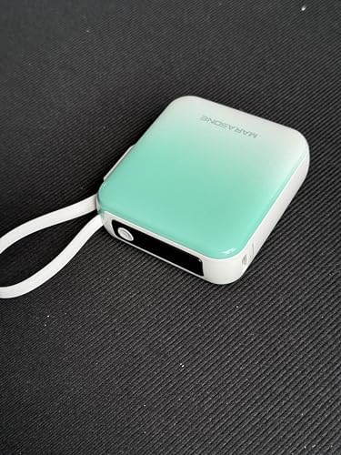 Ultra-Compact 10,000 m Ah Mini Power Bank – Fast Charging 20 W Dual Device Charger with Built-In Cables for i Phone, Samsung, Google & More – Perfect Travel Companion for On-the-Go Power Needs