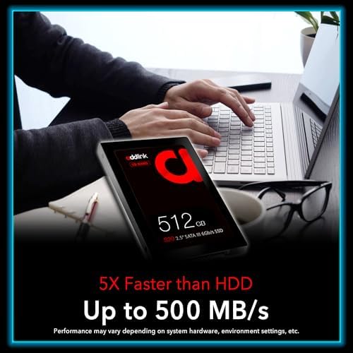 Elevate Your Gaming and Productivity with Addlink S20 512 GB SATA III Internal SSD – Experience Blazing Fast 500 MB/s Read Speed for PS4, Laptops, and PCs, Effortlessly Enhance Performance and Expand Storage Capacity Today!