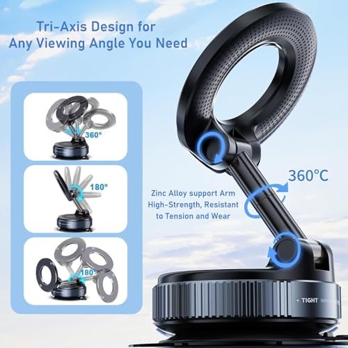Revolutionary 360° Adjustable Magnetic Phone Holder – Ultimate Suction Cup Car Mount for All Smartphones, Perfect for Gym, Shower, and On-the-Go Use, Enhanced Magnetic Grip for Secure Attachment on Any Surface, Compact Foldable Design for Effortless Travel and Versatile Accessibility