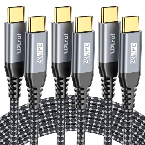 High-Speed USB C Cable 3-Pack: 20 Gbps Data Transfer, 4 K@60 Hz UHD Display & 100 W Fast Charging – Versatile Lengths (1 FT, 3 FT, 6 FT) for Ultimate Compatibility with Dell, Samsung T7, Sandisk & More