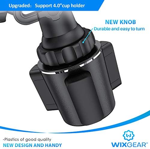 Wix Gear Universal Magnetic Cup Holder Phone Mount – Adjustable Base and Extendable Arm for All Smartphones – Effortless Access and Enhanced Safety While Driving – 360-Degree Rotation for Optimal Viewing and Navigation – Durable, Easy-to-Clean Design for Everyday Use