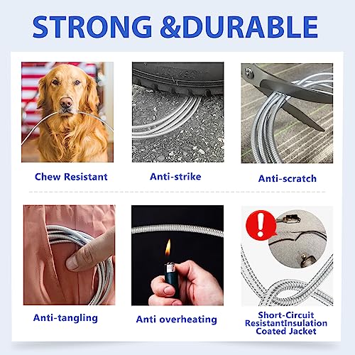 6.6 ft USB C Cable – Durable Type C to Type C Metal Braided Fast Charging Cord with PD 65 W Power Delivery & 480 Mbps Data Sync – Ideal for Smartphones, Laptops, and Tablets – Enhanced Flexibility for Home and Office Use